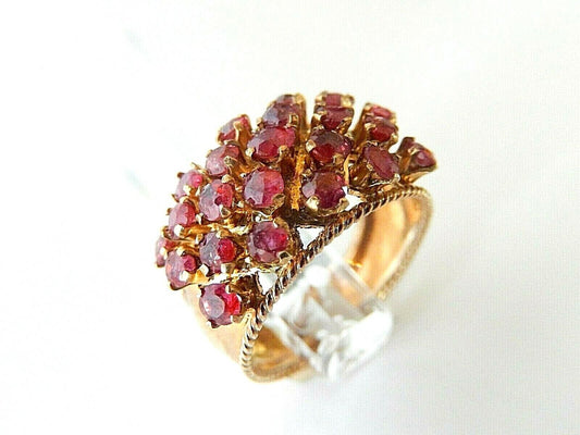 GORGEOUS VINTAGE 18K YELLOW GOLD RING WITH 1.50 CTW NATURAL RUBIES Sz 7