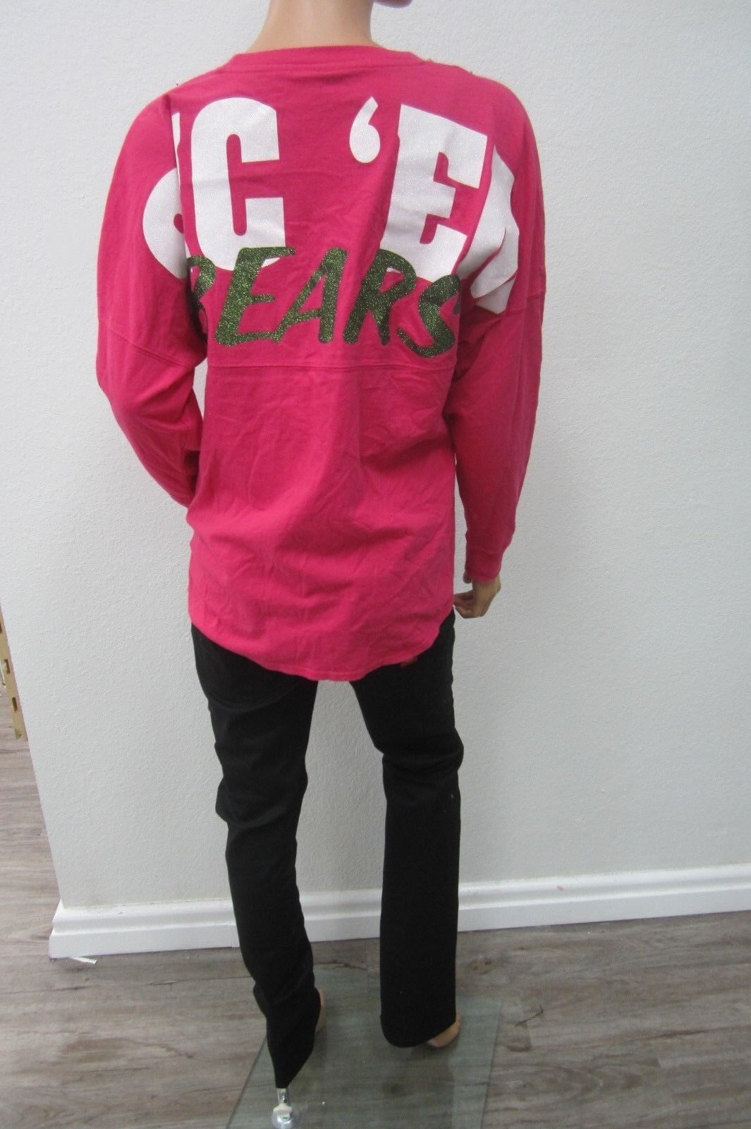 *VINTAGE*  Baylor University J.American Pink  Solid Cotton Long Sleeve Sz XS