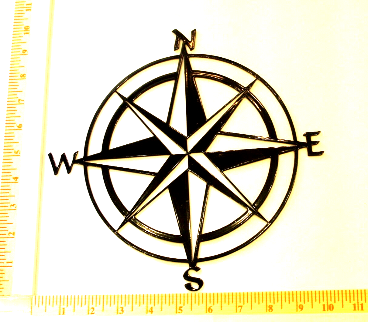 *NEW* Shabby Chic 14 ga. Thick Nautical Star Metal Compass Wall Hanging Art 10”