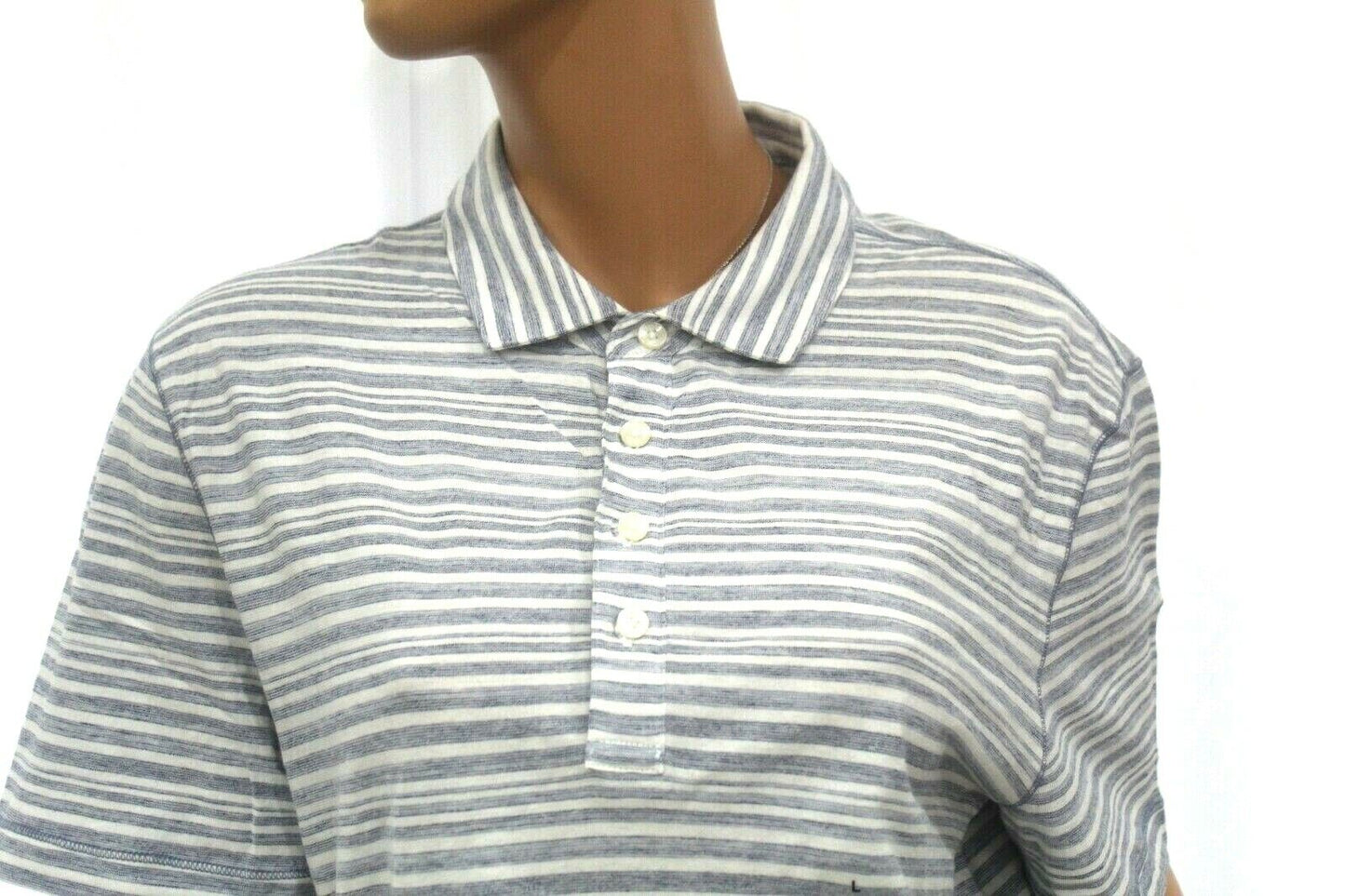 *NWT*  Michael Kors Men's Stripe Four Button  Polo Shirt Size Large