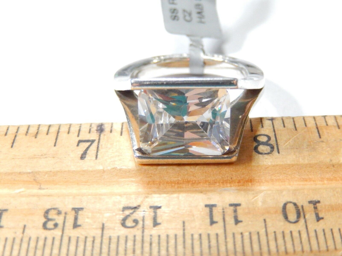 *VINTAGE*  Heavy Taxco T8-85 Mexico Sterling Silver 950 CZ 5.0 CT Ring Sz 7.5