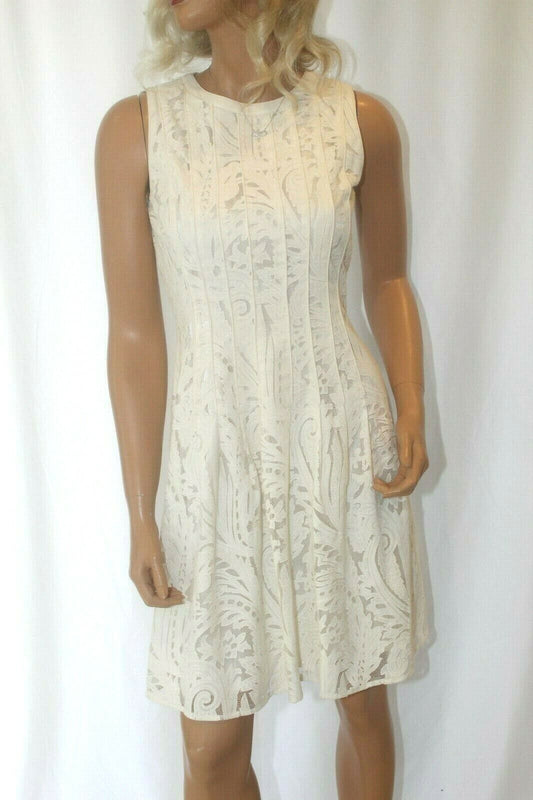 *NWT* $199.  Antonio Melani  Sleeveless Lace Fully Lined Linen Color Dress Sz 2