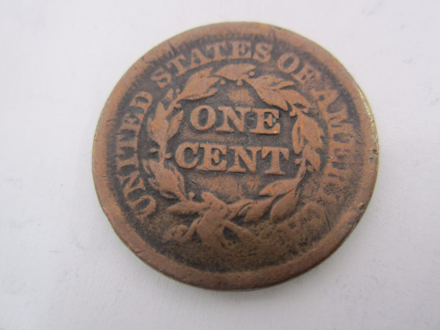 1852 Large Cent Braided Hair Early American Copper Collectible Coin