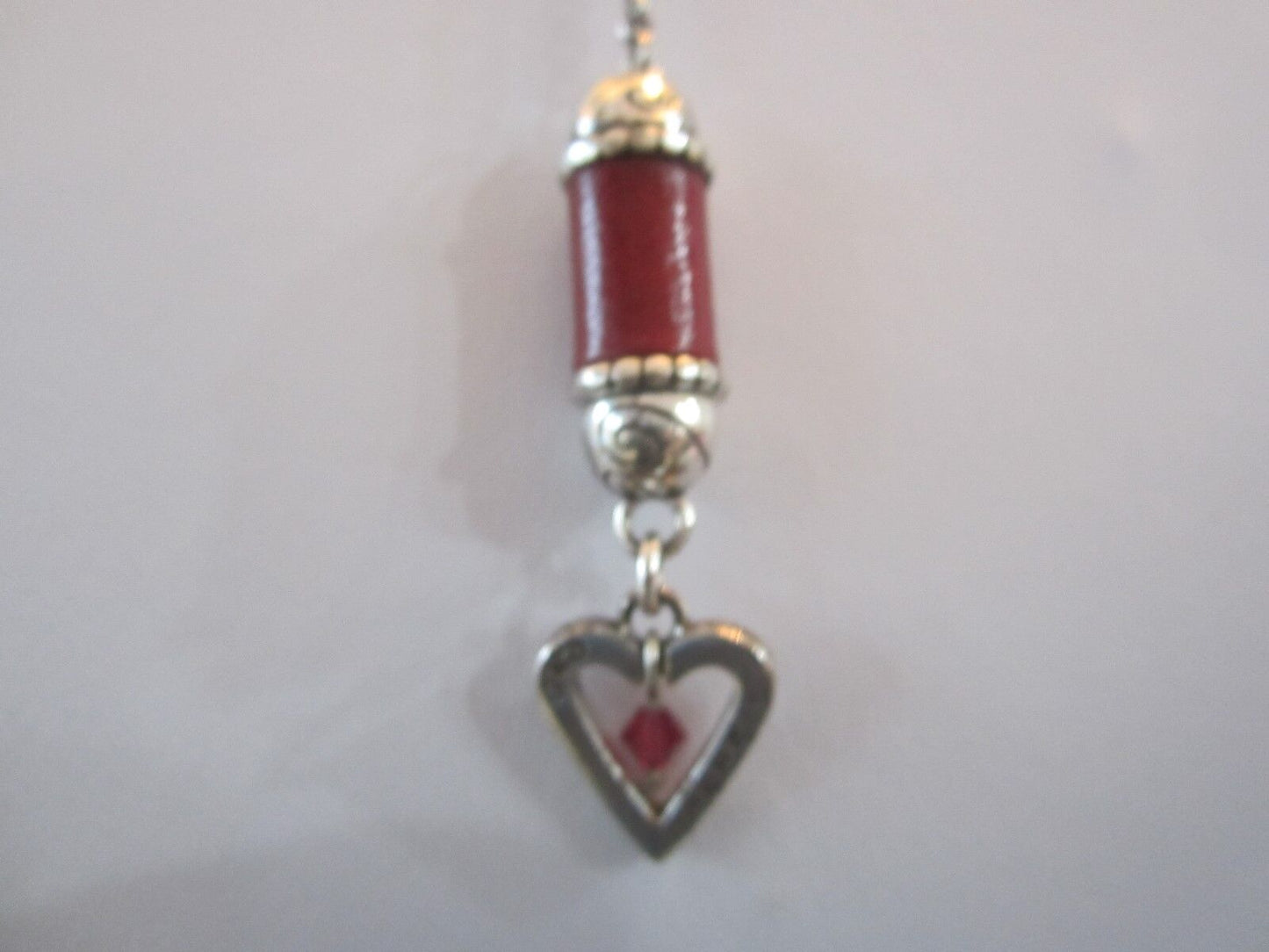 RETIRED BRIGHTON HEART with RED CRYSTALS 16"-18" NECKLACE