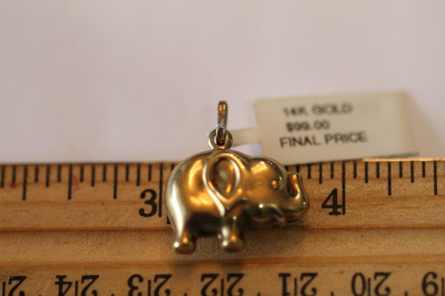 *VINTAGE*  14k Yellow Gold 3D Elephant Charm or Pendant 20mm x 15mm