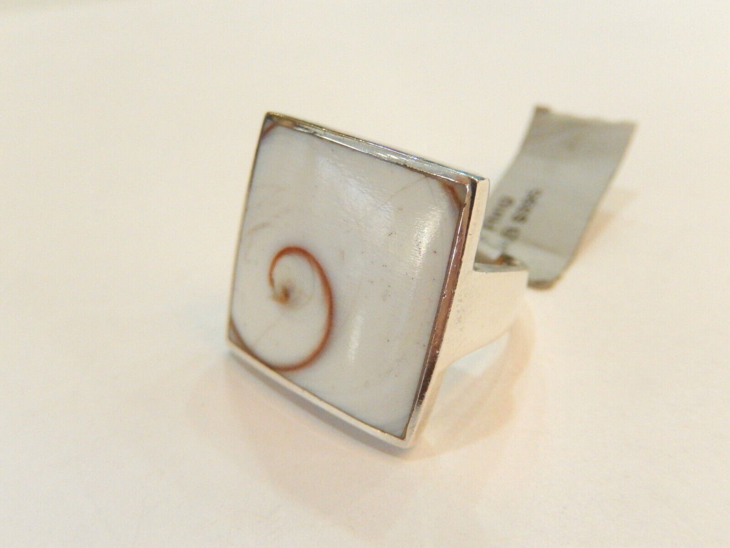 Natural White Gemstone Sterling Silver Ring 925 Sz: 6 - 3/4" x 3/4"