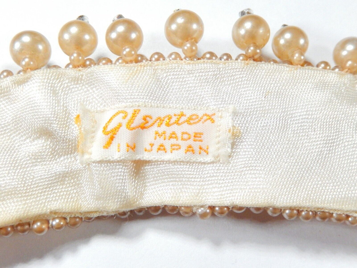 GLENTEX Vintage Jewelry Necklace 7-Row Faux Pearl Collar 18” long MADE IN JAPAN