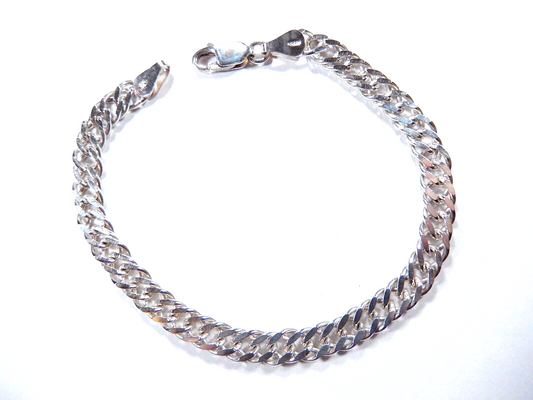ITALY - 925 Sterling Silver 5.5 mm Cuban Curb Link Chain Bracelet 7"