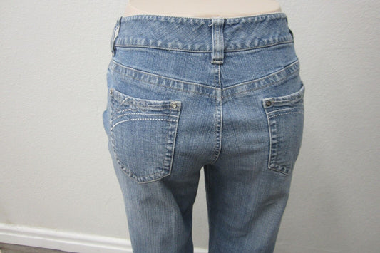 Chico's Platinum Womens Jeans Size 2 Reg Stretch Blue Denim Straight Classic