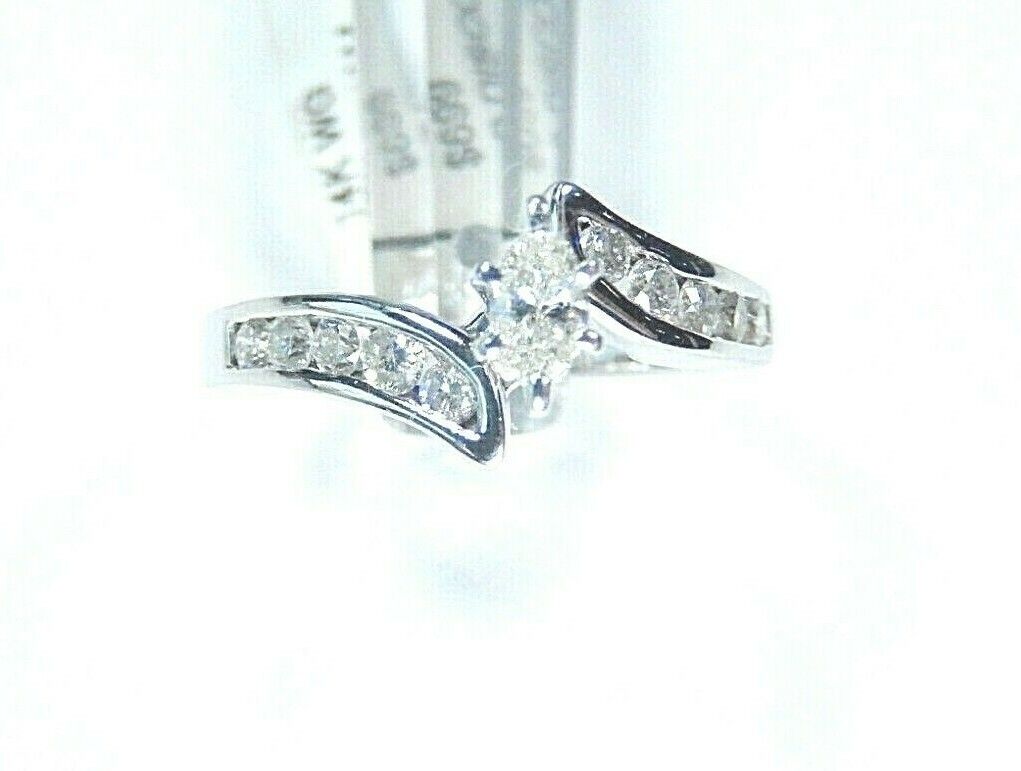 *NWT* 14K White Gold .50CT Marquise Cut Diamond Engagement Wedding Ring Sz 7.5