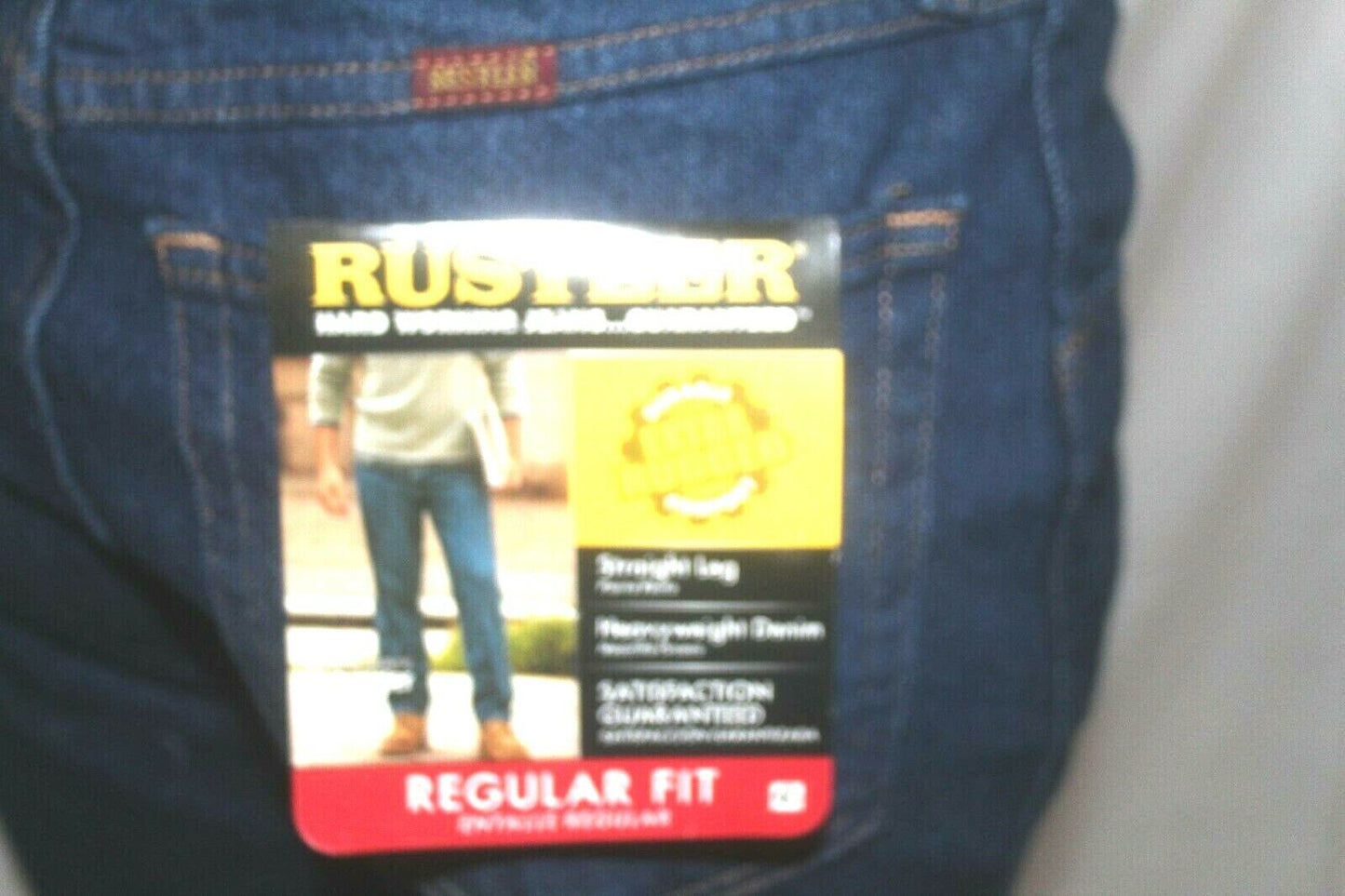 *NWT*  NEW RUSTLER 32 x 34 JEANS  REGULAR FIT Straight Leg Heavyweight Men's