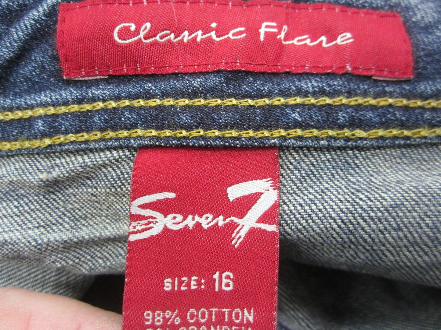 VERY NICE Women Seven7 Classic Flare Stretch Denim Mid Rise Jeans Sz 16 x L31