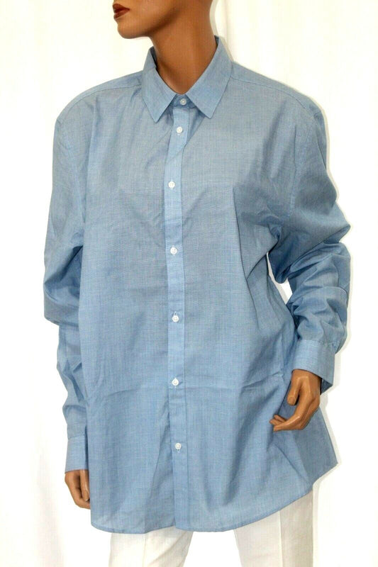 *NWT*H&M Slim Fit Easy Iron Men’s Shirt Top Button Down Blue Long Sleeve Size XL