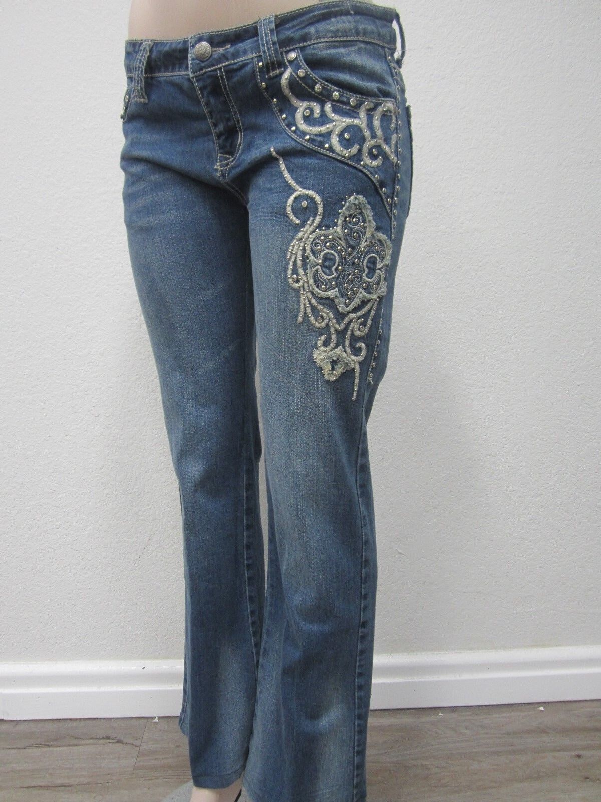 NWOT Montana West Trinity Ranch Boot Cut Jeans BLING Western Jeans 32 X 34