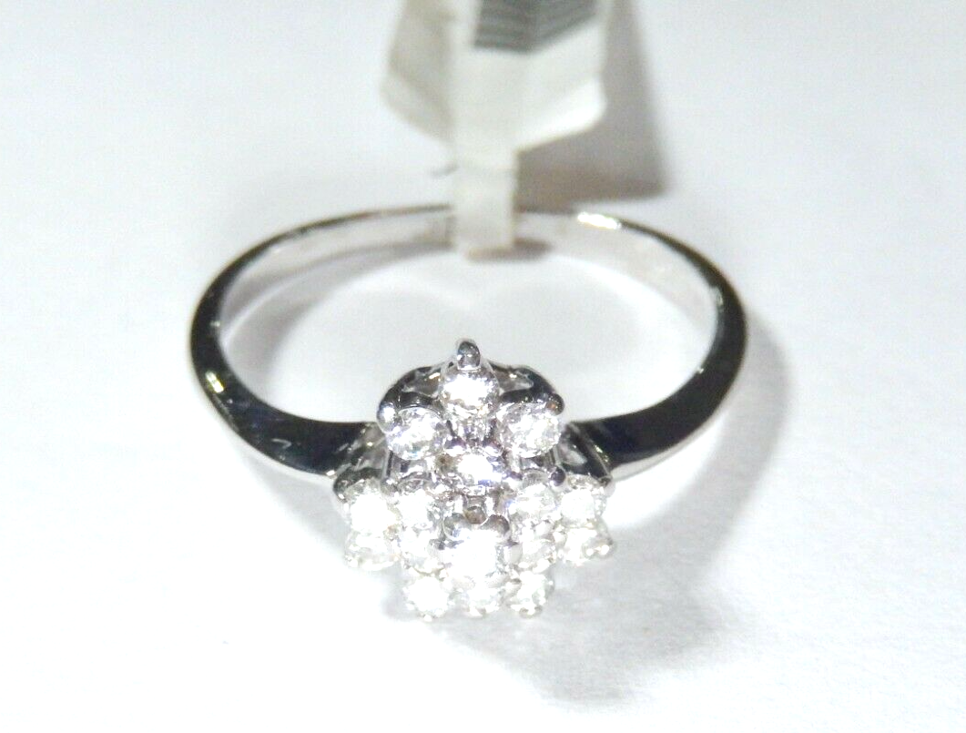 14k White Gold .50ct VS Round Natural Diamond Ring Sz 9.75