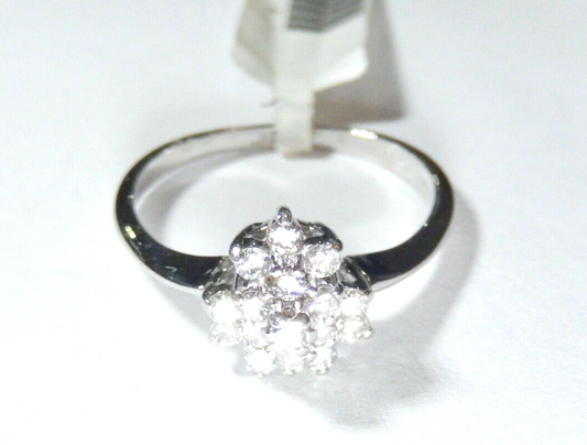 14k White Gold .50ct VS Round Natural Diamond Ring Sz 9.75