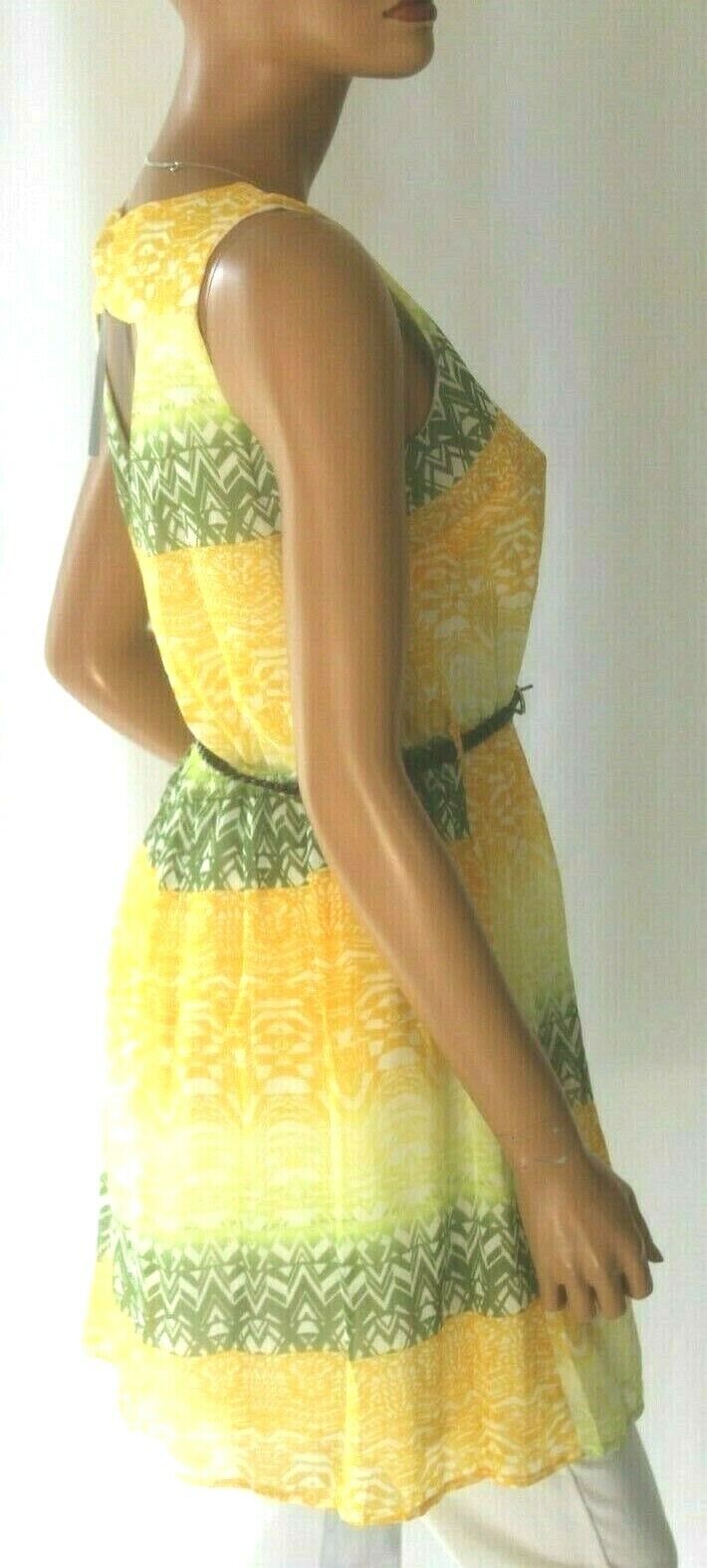 *NWT* GLAM DOLL Sleeveless Side Zip Fitted Lined Belted Dress Size Medium