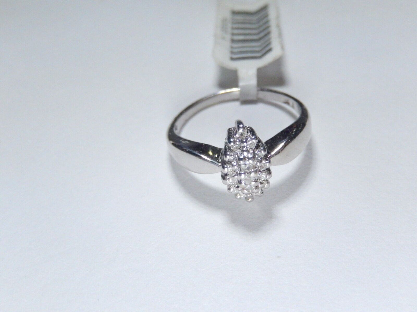 *VINTAGE*  14k White Gold .25CT Diamond Cluster Wedding Engagement Ring Size 6