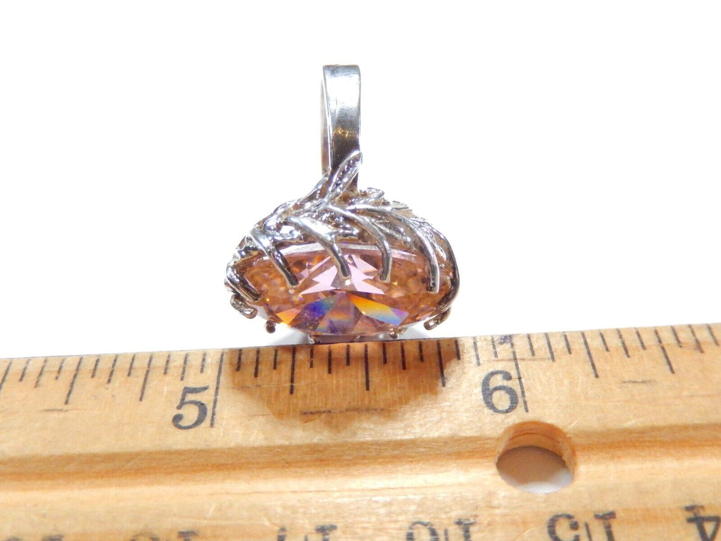 HUGE-  .925 Sterling Silver 13.0 CT Statement Ring Pink CZ Cocktail Ring sz 7.75