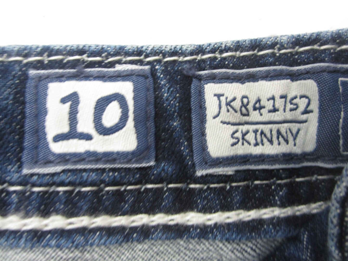 NWOT Girl's Miss Me Jeans JK8417S2 Flap Pocket Skinny Cute Bling Size 10 x 27