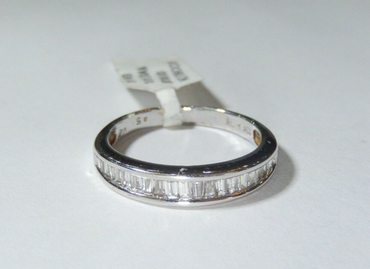 10K White Gold Baguette VS Diamond 4.5 mm Wedding Band or Anniversary Ring 8.5