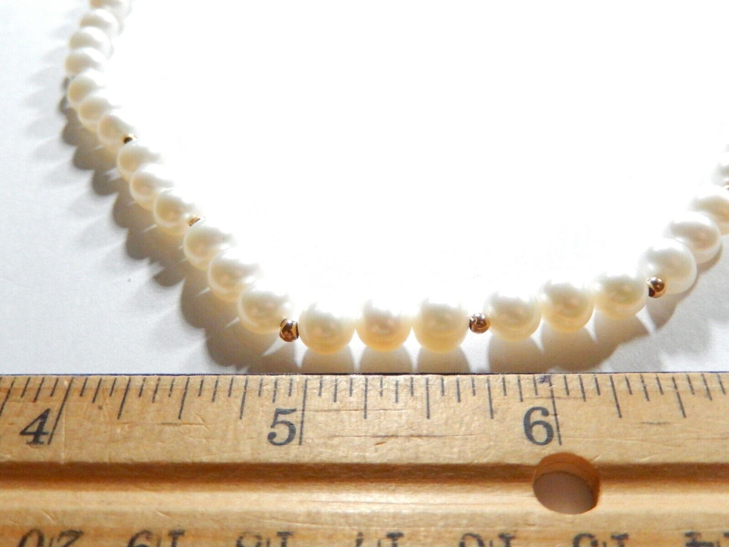 *VINTAGE* 7.0mm Cultured Pearls with 14k Yellow Gold Beads 18" Necklace
