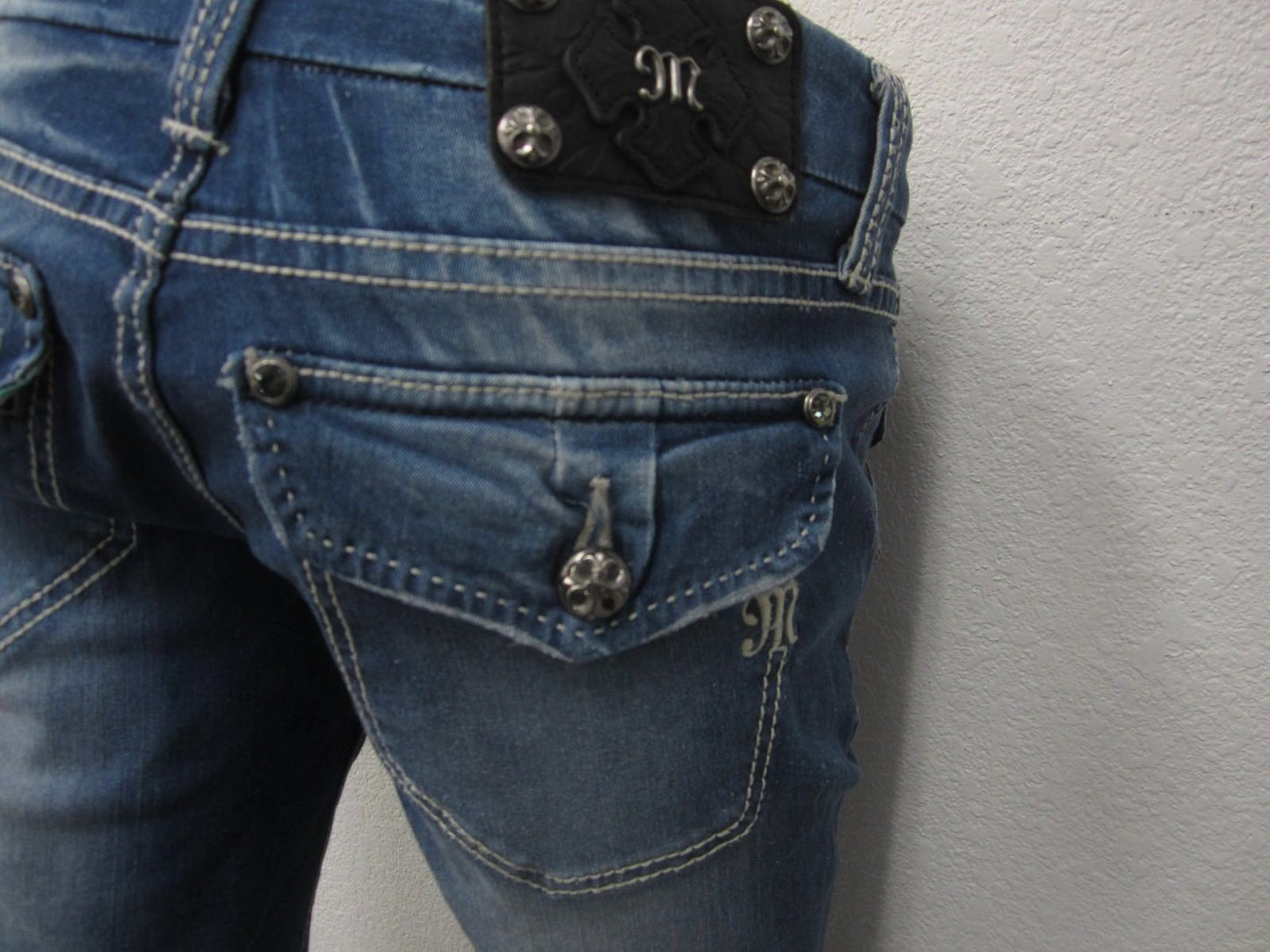 NWOT MISS ME JEANS  Wide Leg Flap Pockets JS4480W5 27 x 27.5