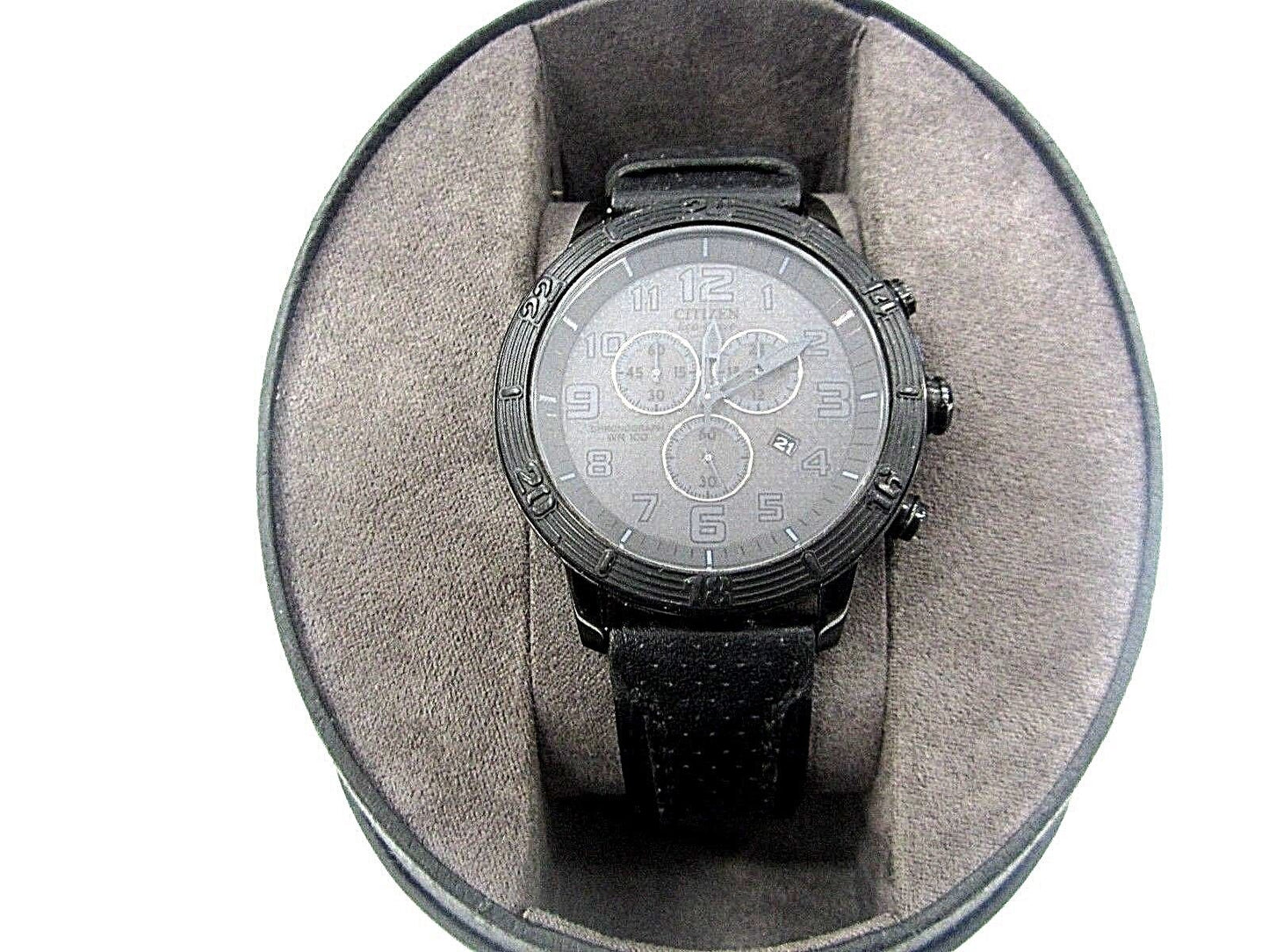 EXCELLENT CITIZEN SPORT ECO DRIVE H504-S085861 CHRONOGRAPH WR 100 WATCH WITH BOX