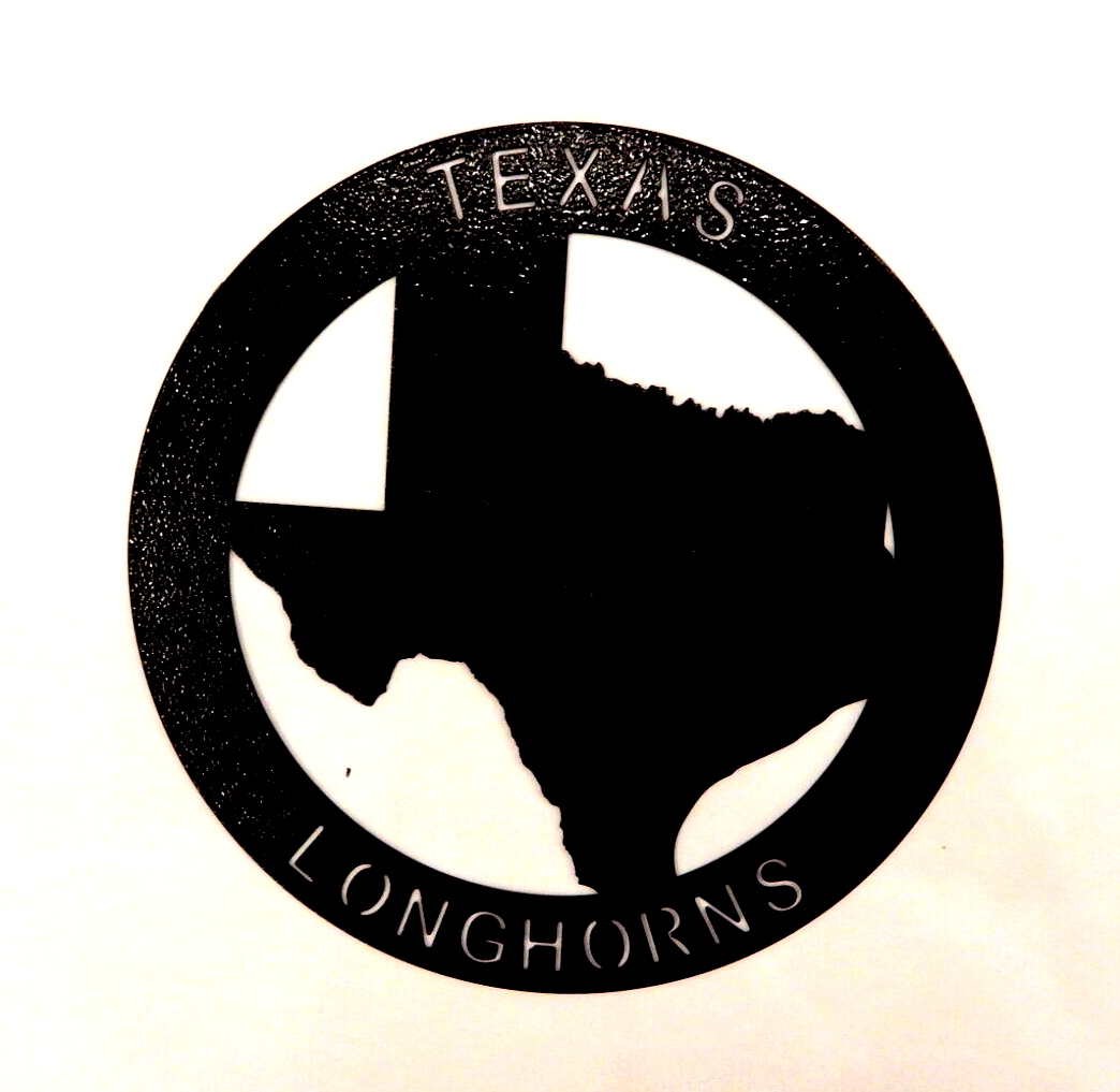 ~NEW~ 14ga.  "TEXAS LONGHORN"   METAL WESTERN HOME WALL ART 10" Diameter