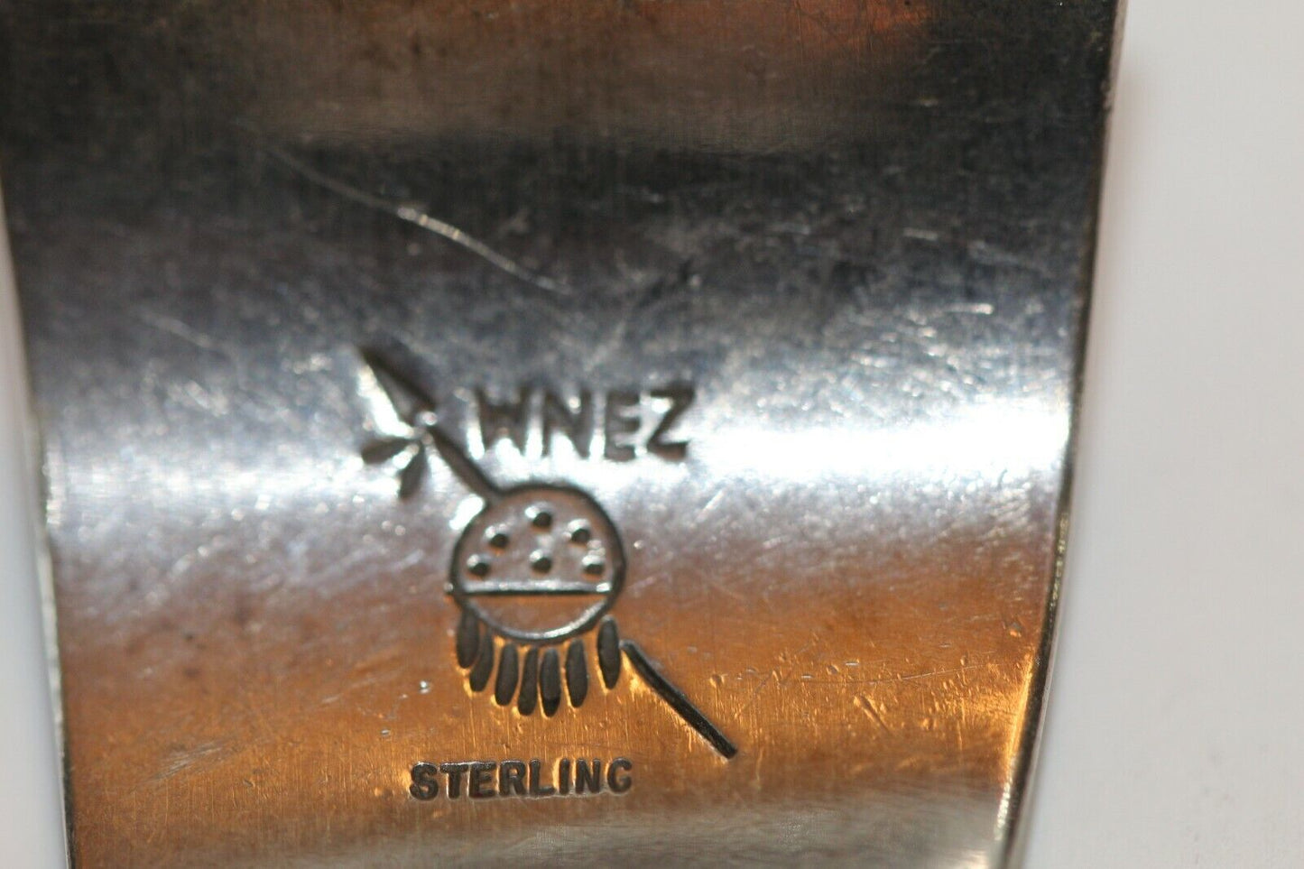 *VINTAGE*  Signed Native American Sterling Silver & Turquoise Watch Band & Watch