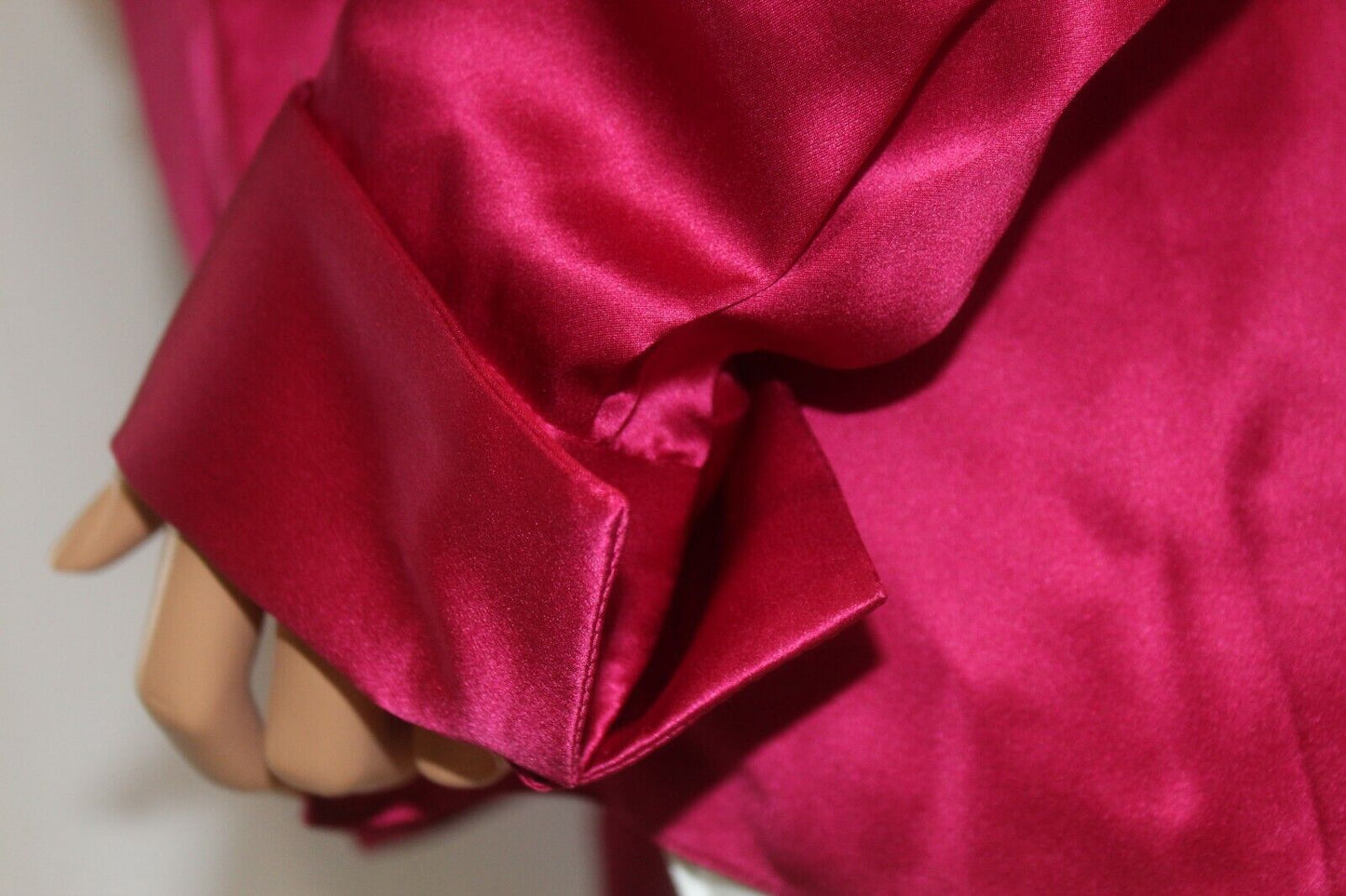 NWT $228. Elie Tahari  100% Silk Fuchsia Cross Front Side Zip Long Sleeve Blouse