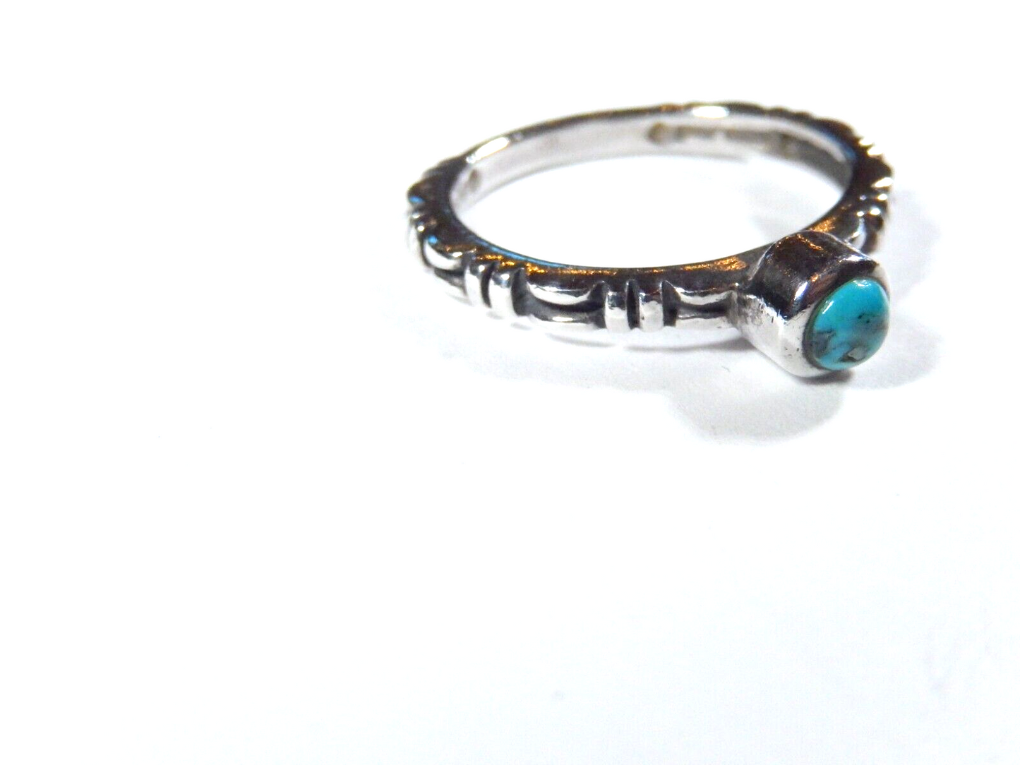 Southwest Vintage Sterling Silver & Turquoise Ring Size 7.5