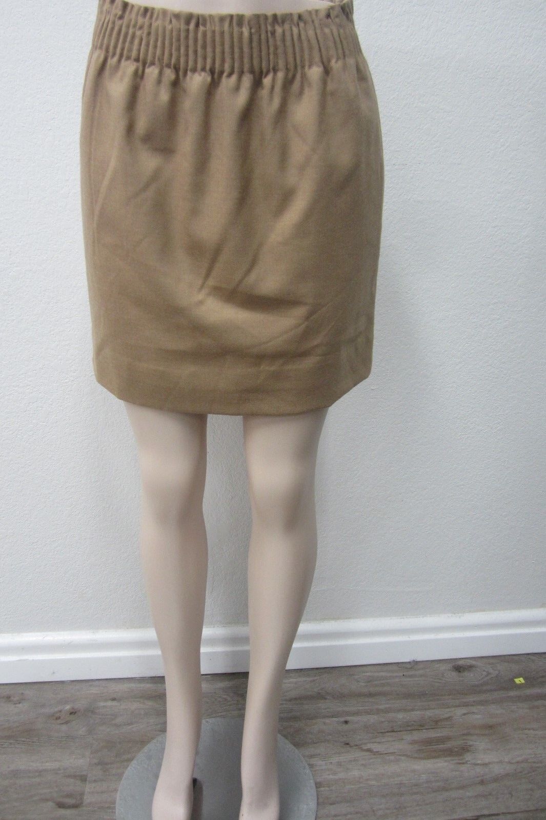 J CREW Women's Elastic Waistband Brown 2 Front Pockets Lined Skirt Size 6 x 17"