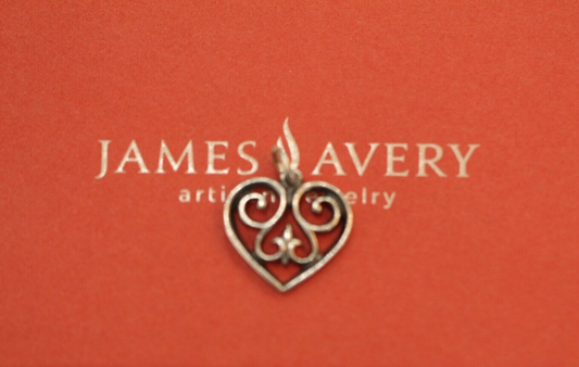 *RETIRED*  James Avery Sterling Silver French Heart Pendant (Medium) Charm
