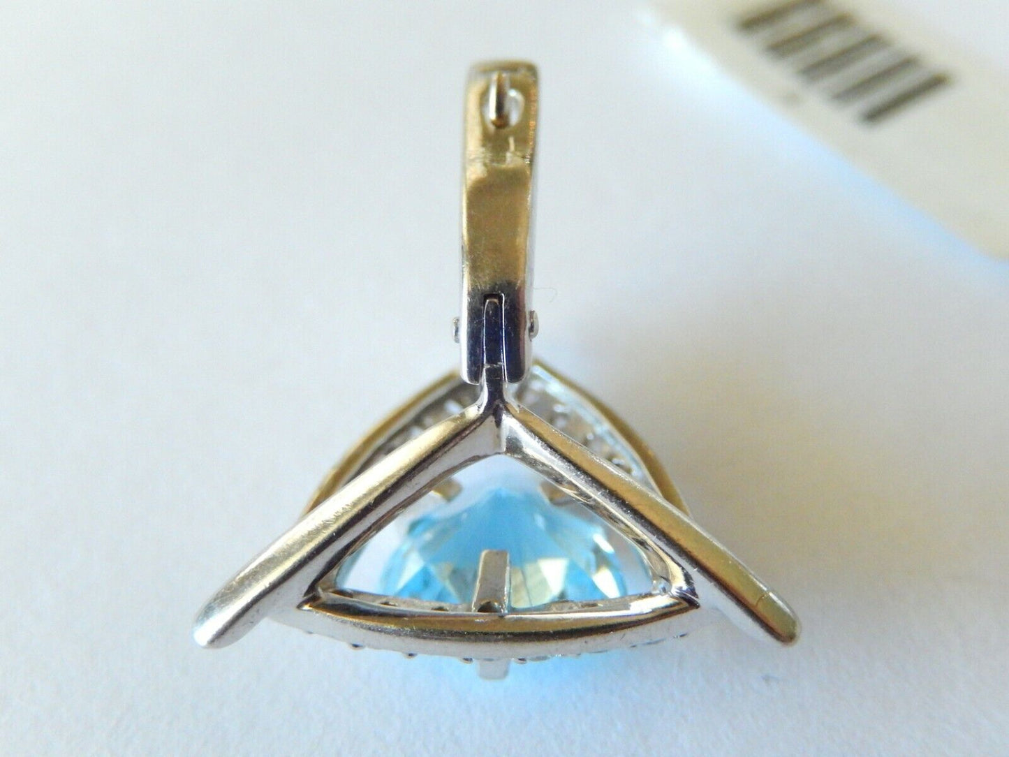 *VINTAGE* 14k White Gold 3.50CT Aquamarine & Diamond Earrings Classic Style