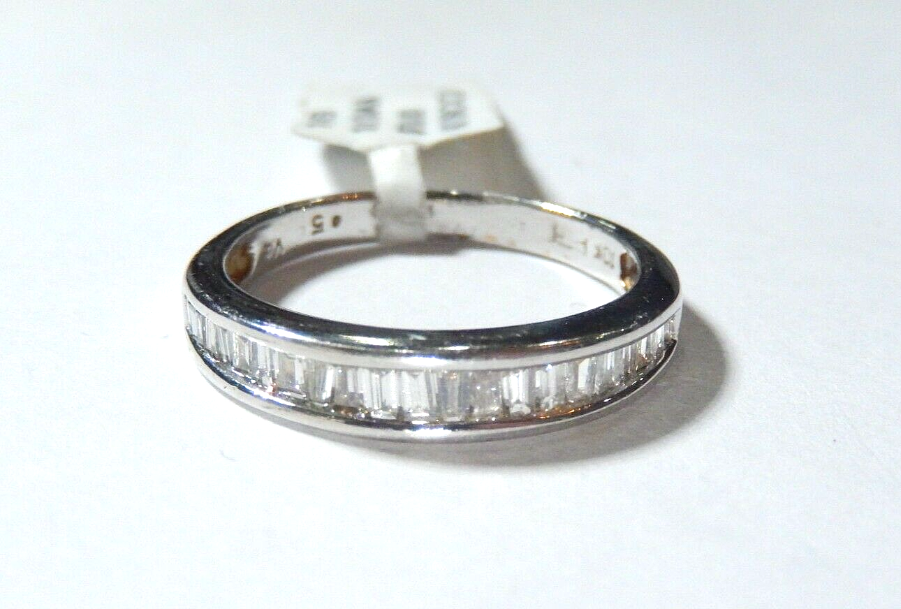 10K White Gold Baguette VS Diamond 4.5 mm Wedding Band or Anniversary Ring 8.5