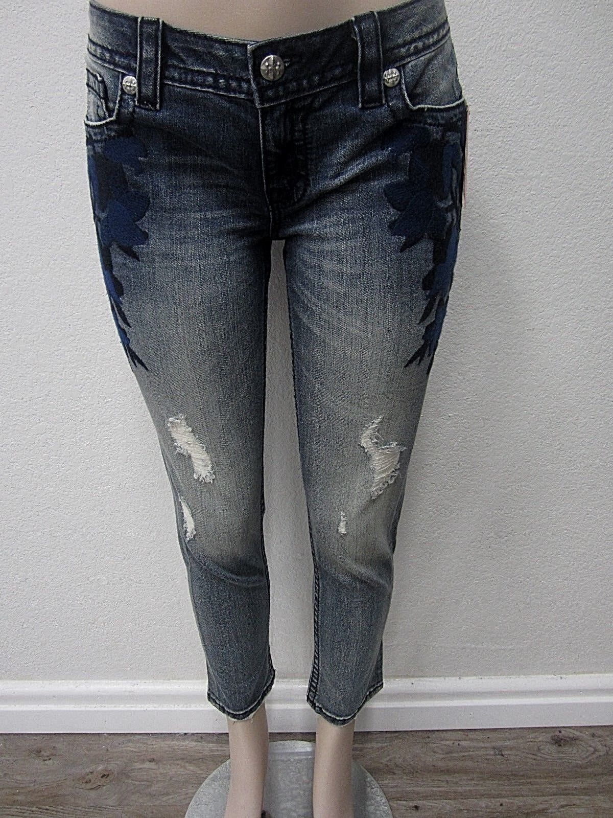 NWT MISS ME Embroidered Signature Skinny Ankle Jeans JP7668AK  Size W29 X L27