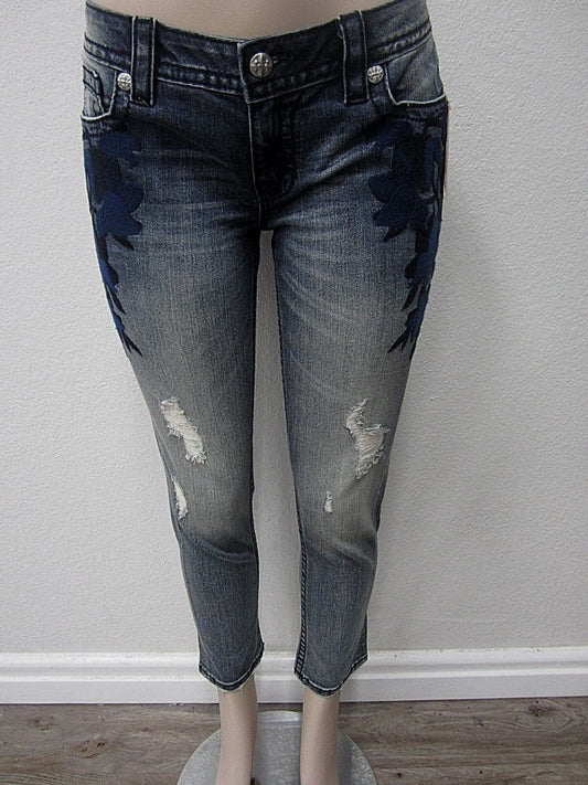 NWT MISS ME Embroidered Signature Skinny Ankle Jeans JP7668AK  Size W29 X L27