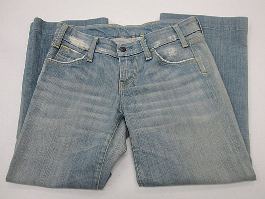 Citizens of Humanity by Jerome Dahan Distressed Cropped Capri Light Wash Sz 26