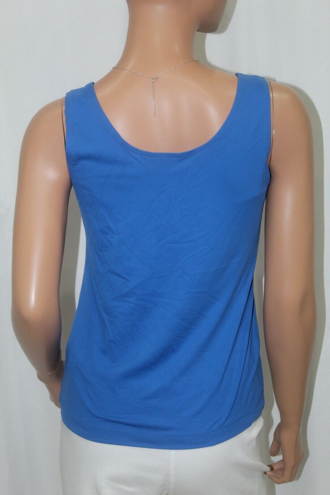Chico's Women's Blue Shell Sleeveless Blouse Size 1  Cami Tank Top Shirt Silky