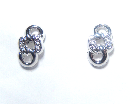 14k White Gold  Genuine Diamond Decorative Post Earrings