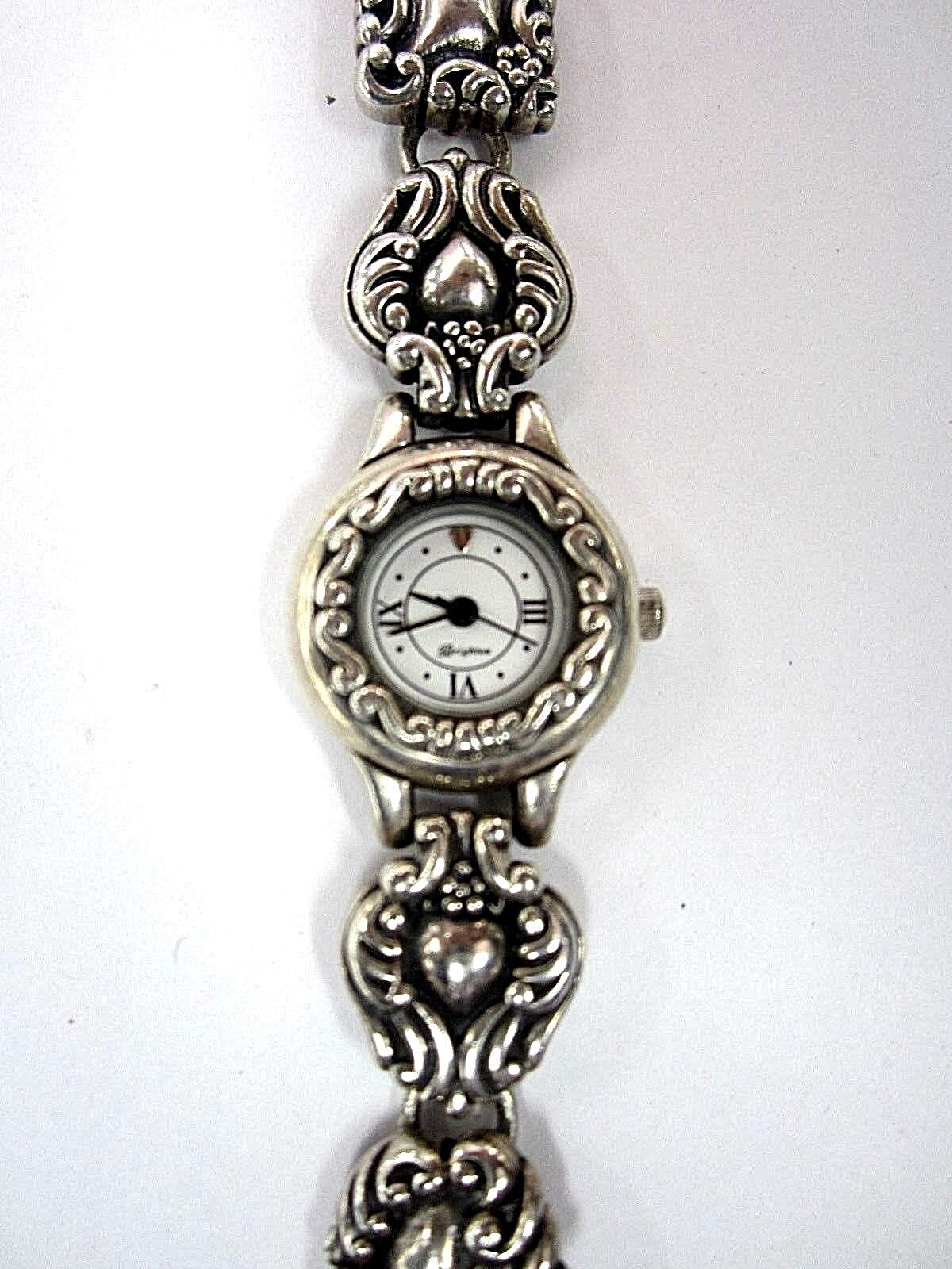 RETIRED Brighton Women's Florence Watch White Analog Dial Silver Tone Hearts