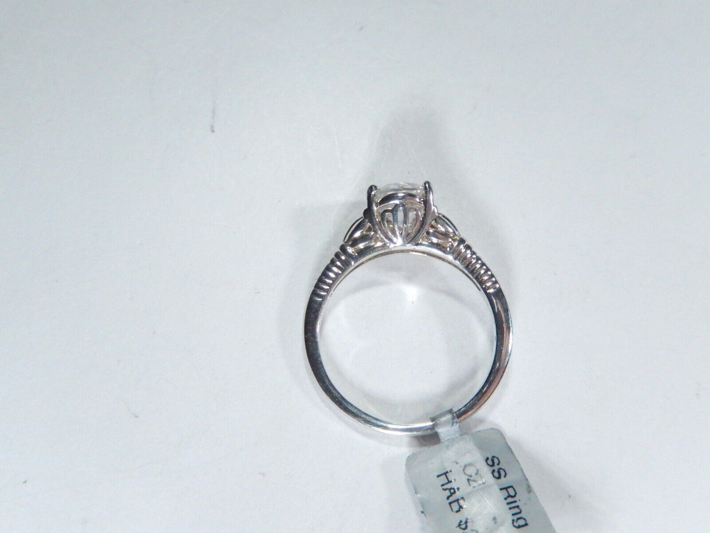 *VINTAGE* Sterling Silver Victorian Art Deco Style 1.25 CT  CZ Wedding Ring sz8