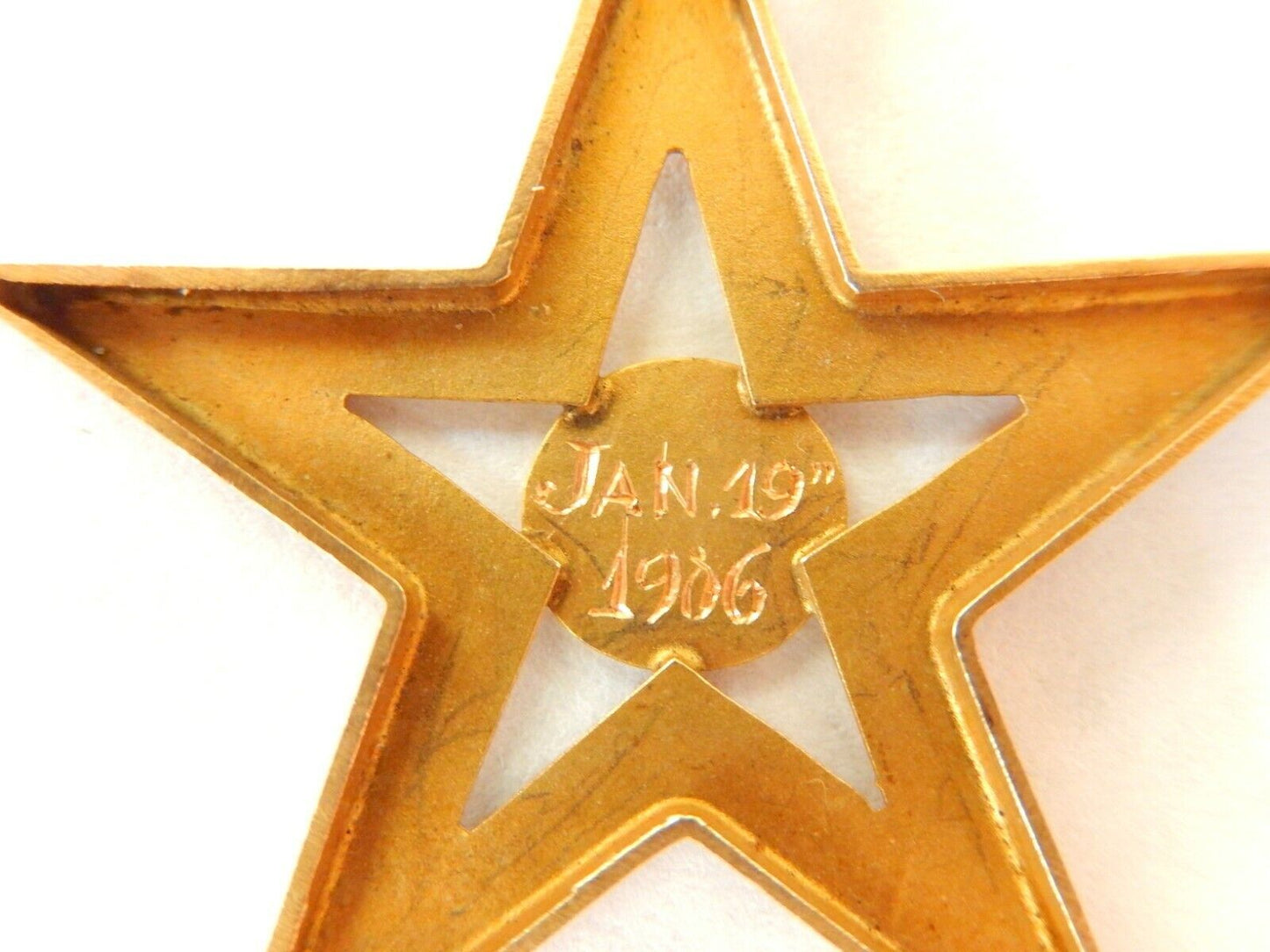 *RARE*  ANTIQUE  1905 14K MASONIC MEDAL PIN BADGE 1105 CROWN  WITH MASONIC  STAR