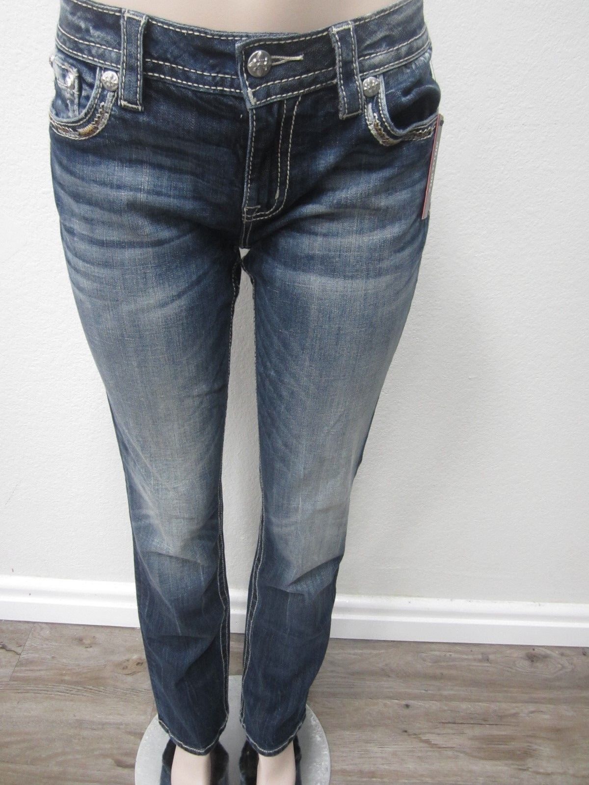 NWOT Miss Me Straight-Leg Jeans, Style MP8795T Cross, Size 24 x 33.5 NWT