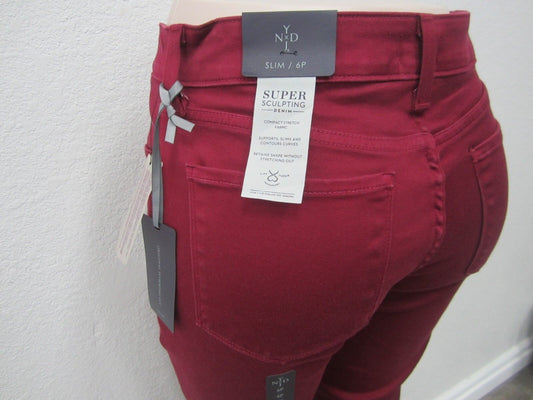 NWT NYDJ Not Your Daughters Jeans Samantha Slim Maroon ponte stretch LEGGINGS 6P