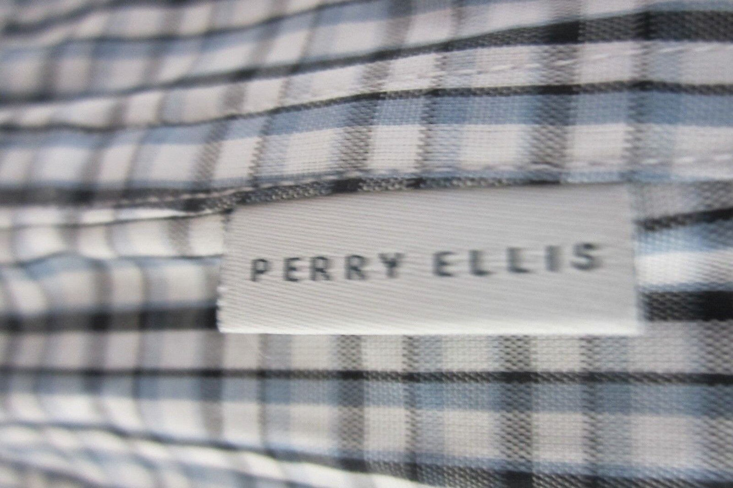 *MINT* Perry Ellis Men's Cotton Long Sleeve Plaid Button-Down Shirt Sz Large