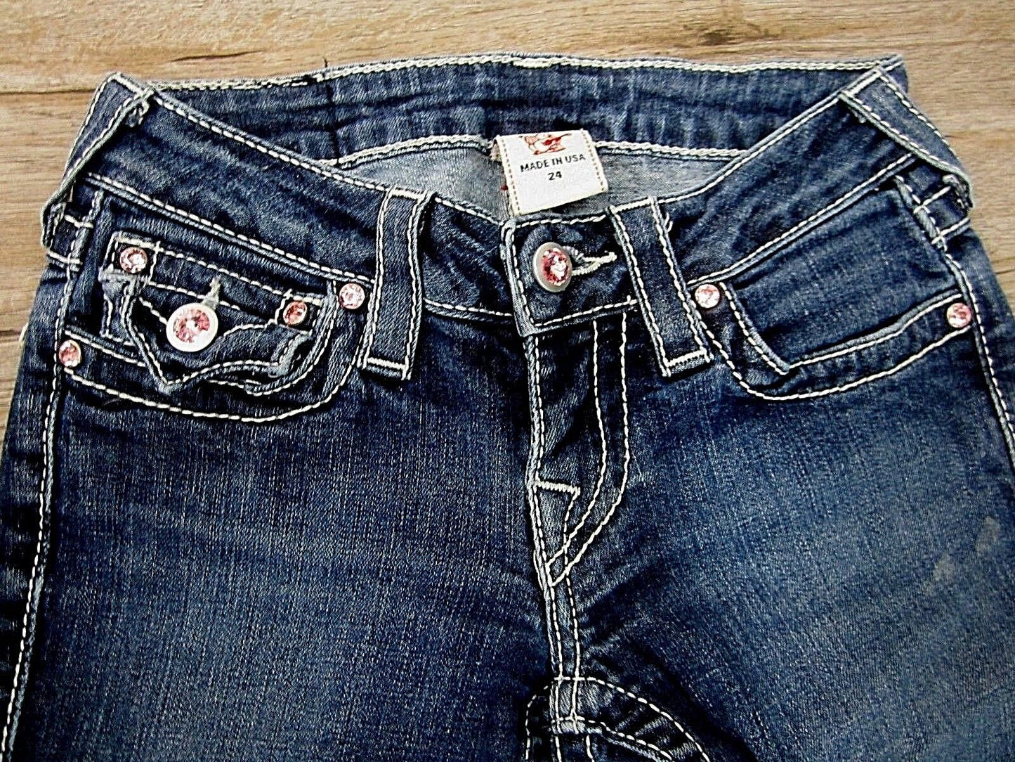 AUTHENTIC True Religion Skinny Size 24X32 Medium Dark Ladies Jeans WLFP