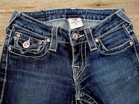 AUTHENTIC True Religion Skinny Size 24X32 Medium Dark Ladies Jeans WLFP