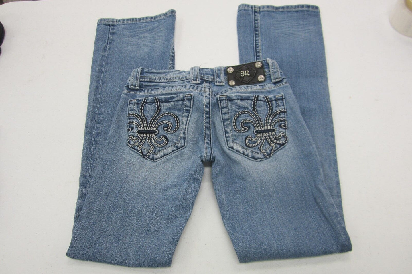 *NICE*  MISS ME Boot JP436g Stretch Medium Blue Denim Jeans Womens Size 25 x 32